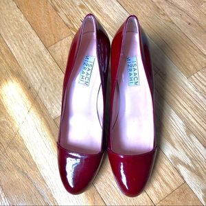 Issac Mizrahi Scarlet Patent Pumps
